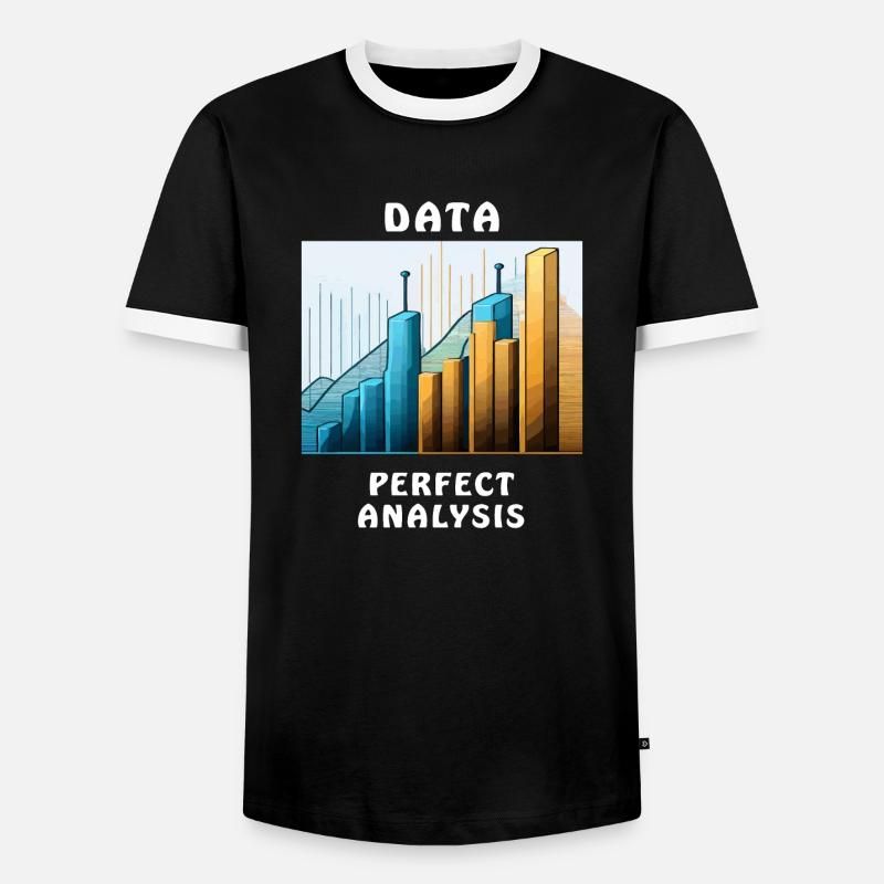DATA PERFECT ANALYSIS - Männer Kontrast-T-Shirt - Schwarz/Weiß