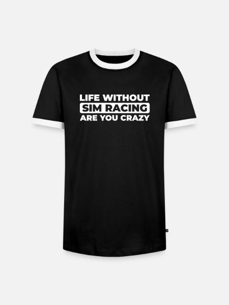 Sim Racing - Männer Kontrast-T-Shirt - Schwarz/Weiß