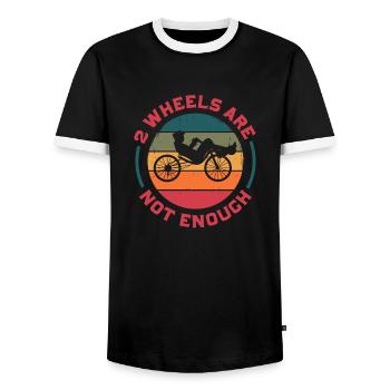 Two Wheels Are Not Enough Three Tired Bike Riding - Männer Kontrast-T-Shirt - Schwarz/Weiß - Vorne - AI Model Female 172 light (172cm) & AI Model Male 178 light (178cm)