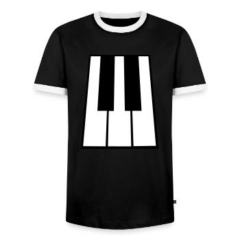 Piano Keys Instrument Playing Classical Music - Men's Ringer Shirt - black/white - Front - AI Model Female 172 light (172cm) & AI Model Male 178 light (178cm)