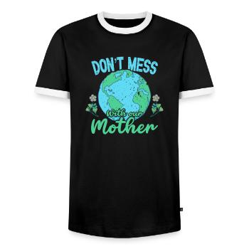 Jour de la Terre 22 avril : ne plaisantez pas avec notre planète - T-shirt contrasté Homme - noir/blanc - Devant - AI Model Female 172 light (172cm) & AI Model Male 178 light (178cm)