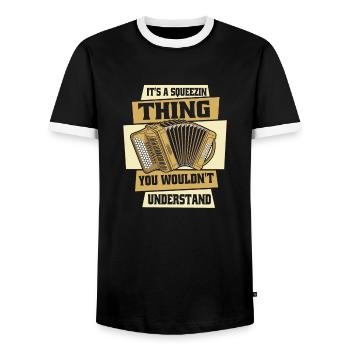Akkordeon - Männer Kontrast-T-Shirt - Schwarz/Weiß - Vorne - AI Model Female 172 light (172cm) & AI Model Male 178 light (178cm)
