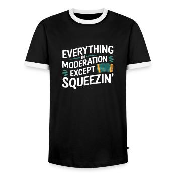 Akkordeon - Männer Kontrast-T-Shirt - Schwarz/Weiß - Vorne - AI Model Female 172 light (172cm) & AI Model Male 178 light (178cm)