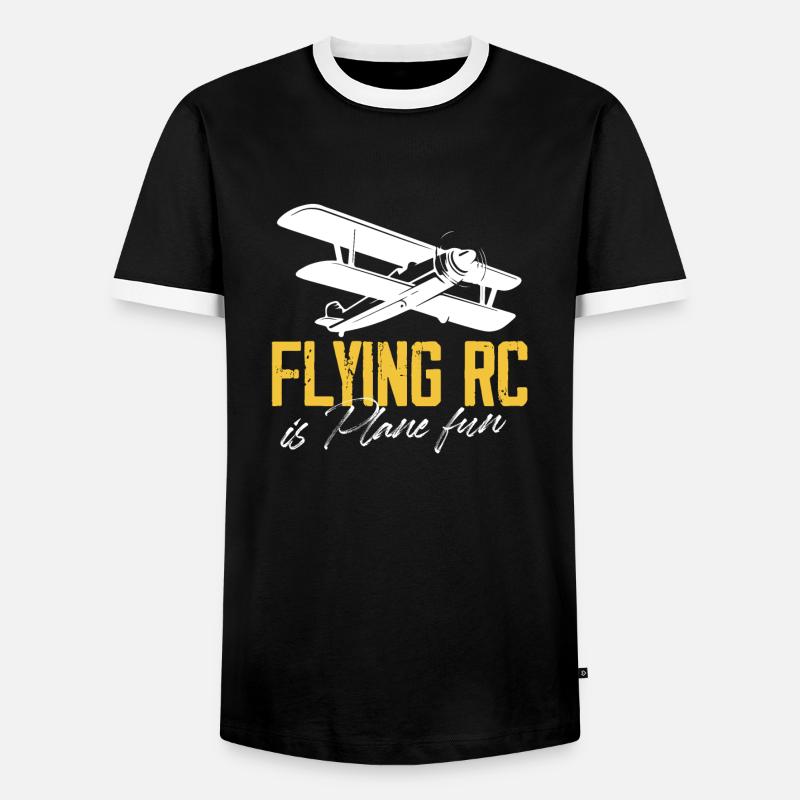 flying rc is plane fun Design for a rc plane - Männer Kontrast-T-Shirt - Schwarz/Weiß