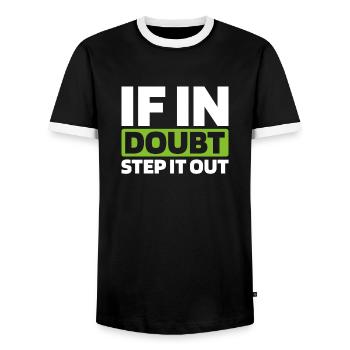 Irish Dance Irischer Tanz - Men's Ringer Shirt - black/white - Front - AI Model Female 172 light (172cm) & AI Model Male 178 light (178cm)