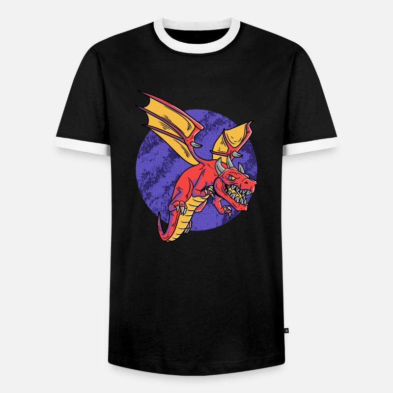 Fantasy RPG Dragons Magic Dungeon - Männer Kontrast-T-Shirt - Schwarz/Weiß