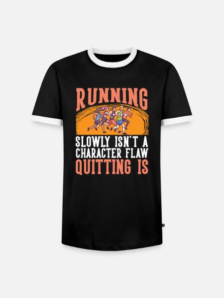 Marathon Quitting Character Flaw Running - Männer Kontrast-T-Shirt - Schwarz/Weiß