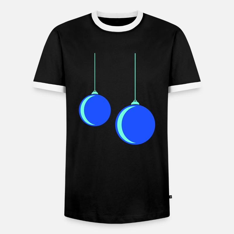 Weihnachtskugel - Männer Kontrast-T-Shirt - Schwarz/Weiß