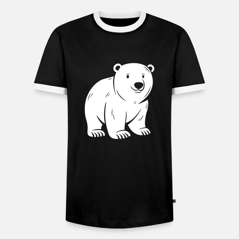 Eisbär - Männer Kontrast-T-Shirt - Schwarz/Weiß