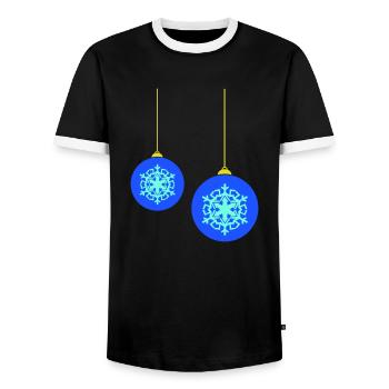 Boules de Noël - T-shirt contrasté Homme - noir/blanc - Devant - AI Model Female 172 light (172cm) & AI Model Male 178 light (178cm)