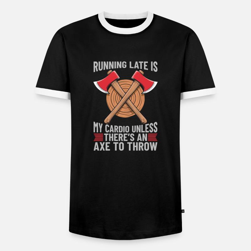 Axe Throwing Axe Thrower - Men's Ringer Shirt - black/white