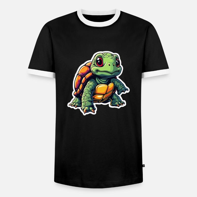 TURTLE - Men's Ringer Shirt - black/white