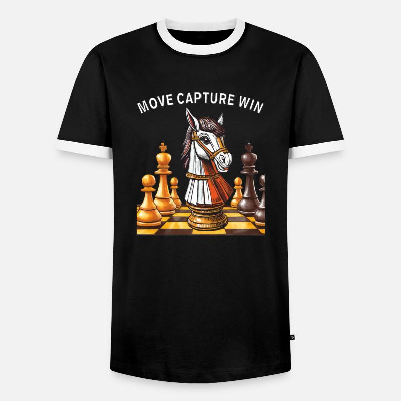 SCHACH MOVE CAPTURE WIN - Männer Kontrast-T-Shirt - Schwarz/Weiß