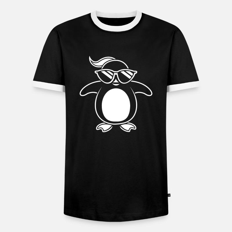 Penguin - Men's Ringer Shirt - black/white