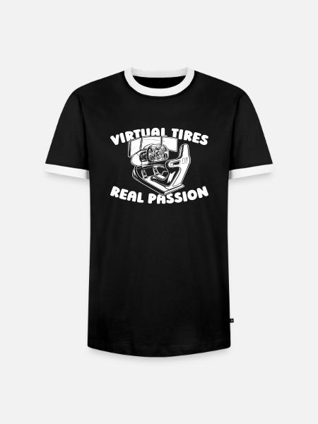 Sim Racing - Männer Kontrast-T-Shirt - Schwarz/Weiß