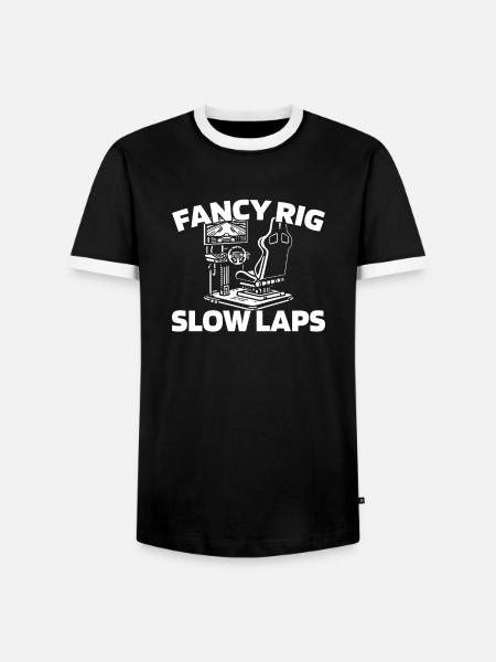 Sim Racing - Männer Kontrast-T-Shirt - Schwarz/Weiß
