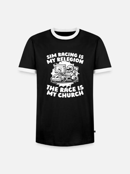 Sim Racing - Männer Kontrast-T-Shirt - Schwarz/Weiß