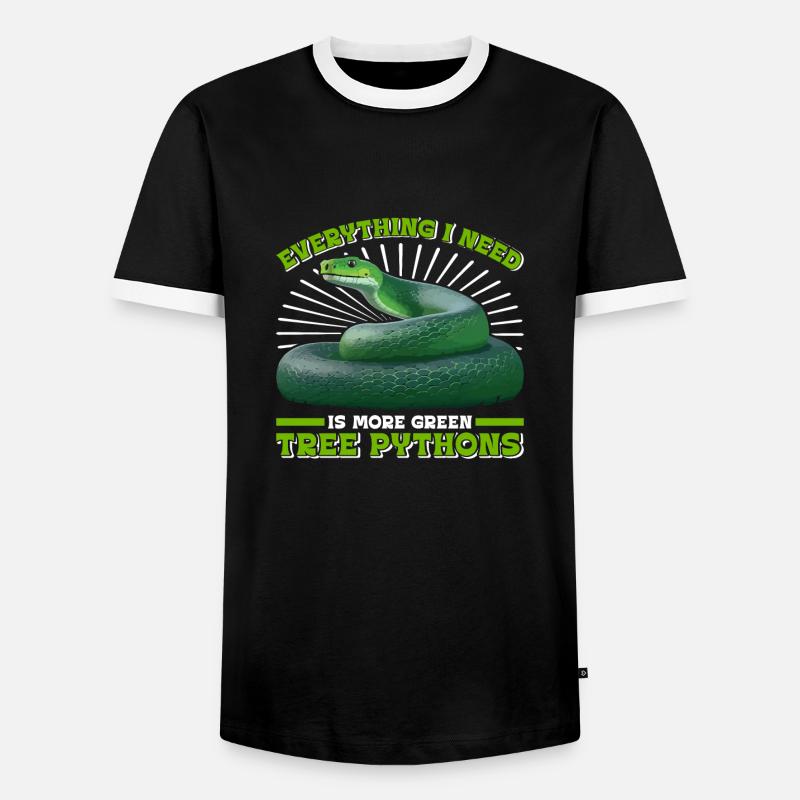 Python arborescent vert - T-shirt contrasté Homme - noir/blanc