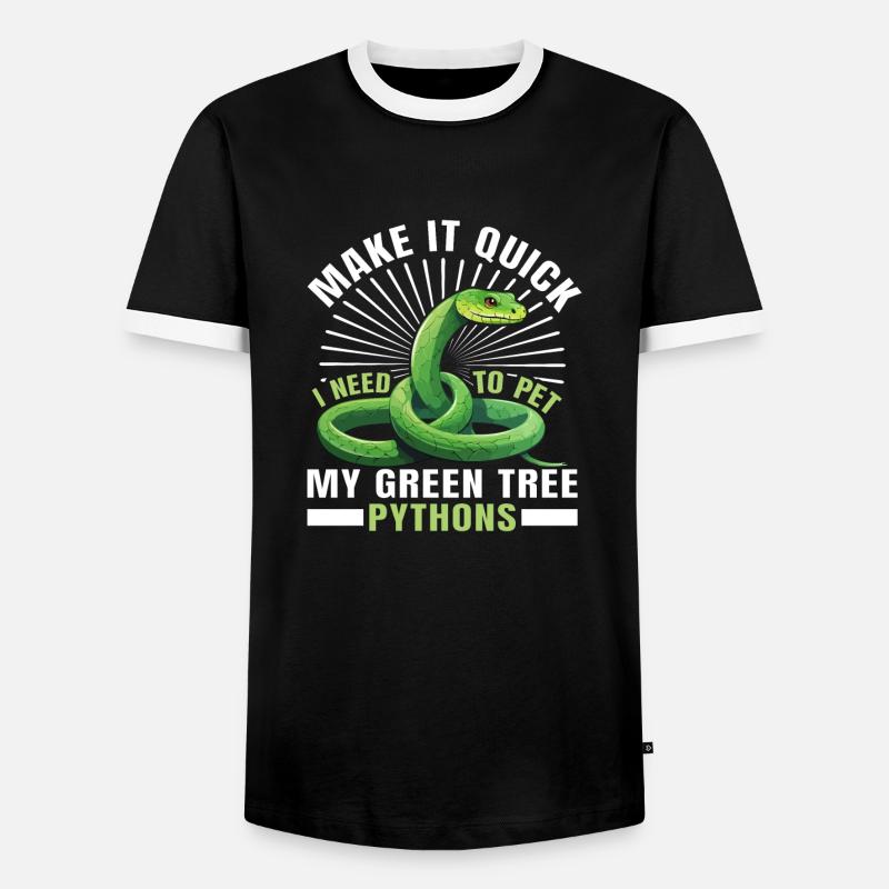 Python arborescent vert - T-shirt contrasté Homme - noir/blanc