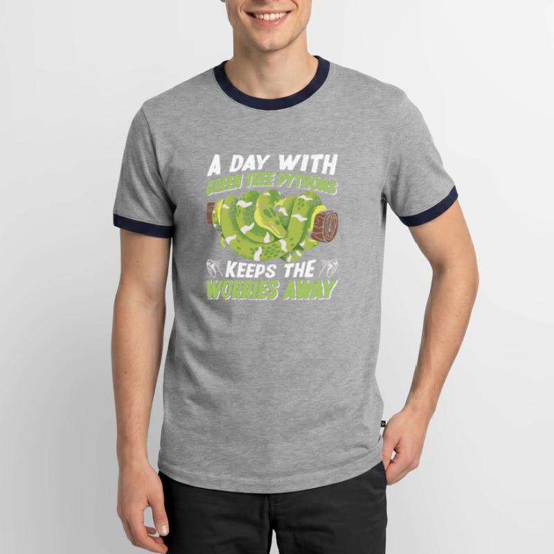 Green Tree Python Men's Ringer Shirt