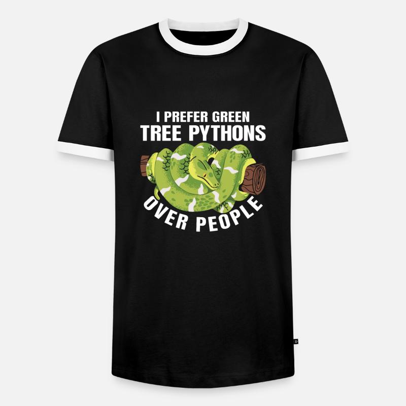 Green Tree Python - Männer Kontrast-T-Shirt - Schwarz/Weiß