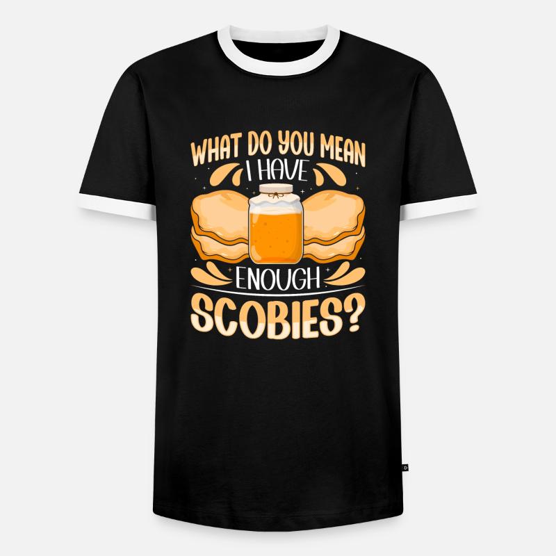 Kombucha Scoby fermented drinks - Men's Ringer Shirt - black/white