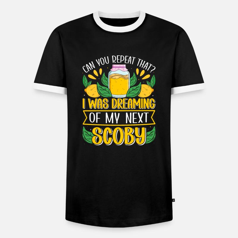 Kombucha Scoby fermented drinks - Men's Ringer Shirt - black/white