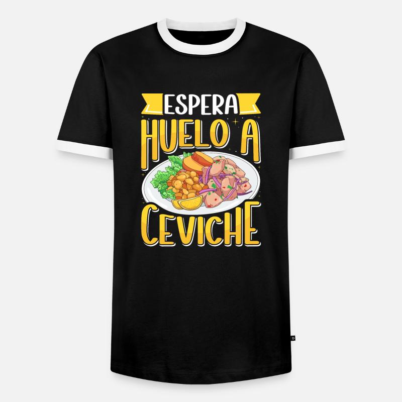 Seafood Peruvian Ceviche - Männer Kontrast-T-Shirt - Schwarz/Weiß