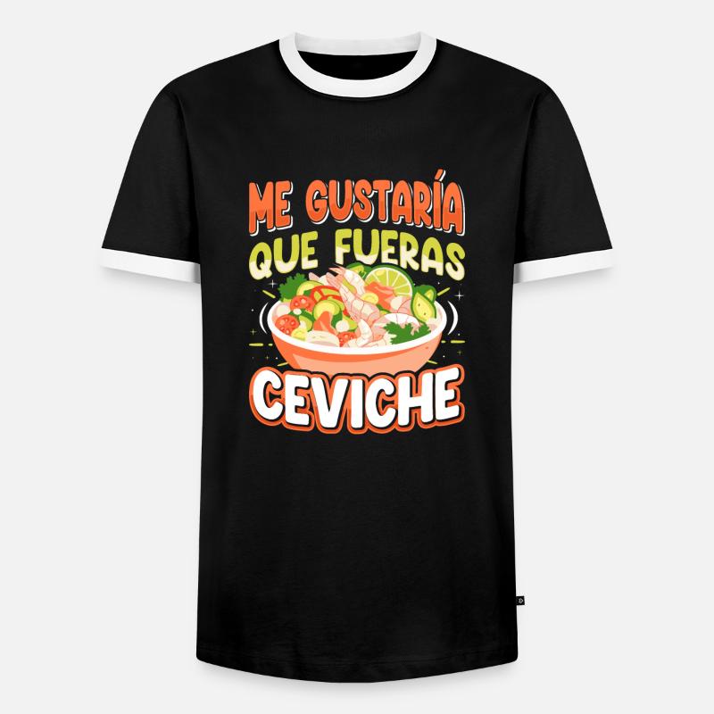 Seafood Peruvian Ceviche - Männer Kontrast-T-Shirt - Schwarz/Weiß