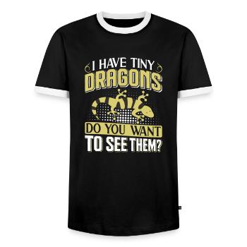 Newt - Men's Ringer Shirt - black/white - Front - AI Model Female 172 light (172cm) & AI Model Male 178 light (178cm)