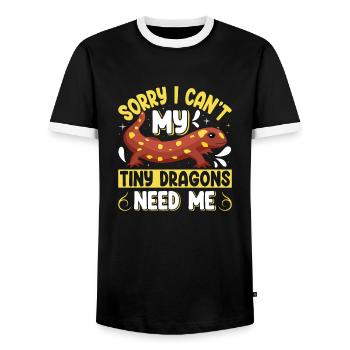 Newt - Men's Ringer Shirt - black/white - Front - AI Model Female 172 light (172cm) & AI Model Male 178 light (178cm)