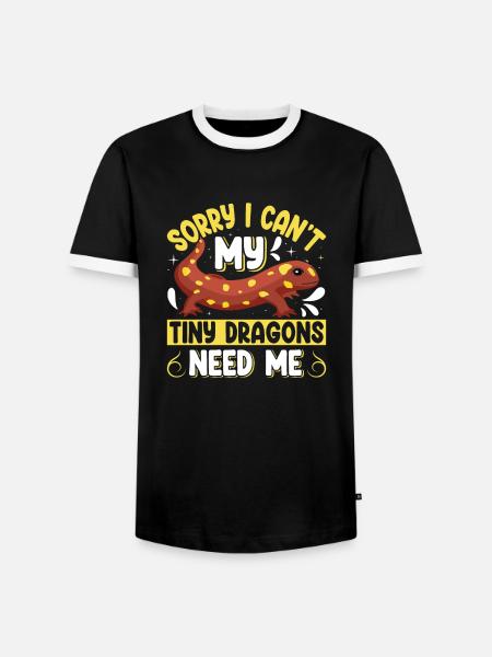 Molch - Männer Kontrast-T-Shirt - Schwarz/Weiß