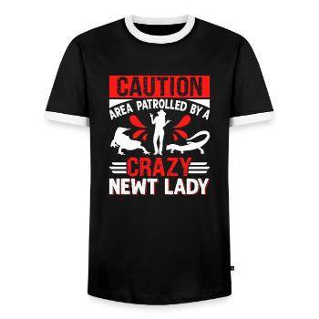 Newt - Men's Ringer Shirt - black/white - Front - AI Model Female 172 light (172cm) & AI Model Male 178 light (178cm)