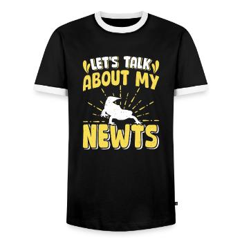 Newt - Men's Ringer Shirt - black/white - Front - AI Model Female 172 light (172cm) & AI Model Male 178 light (178cm)