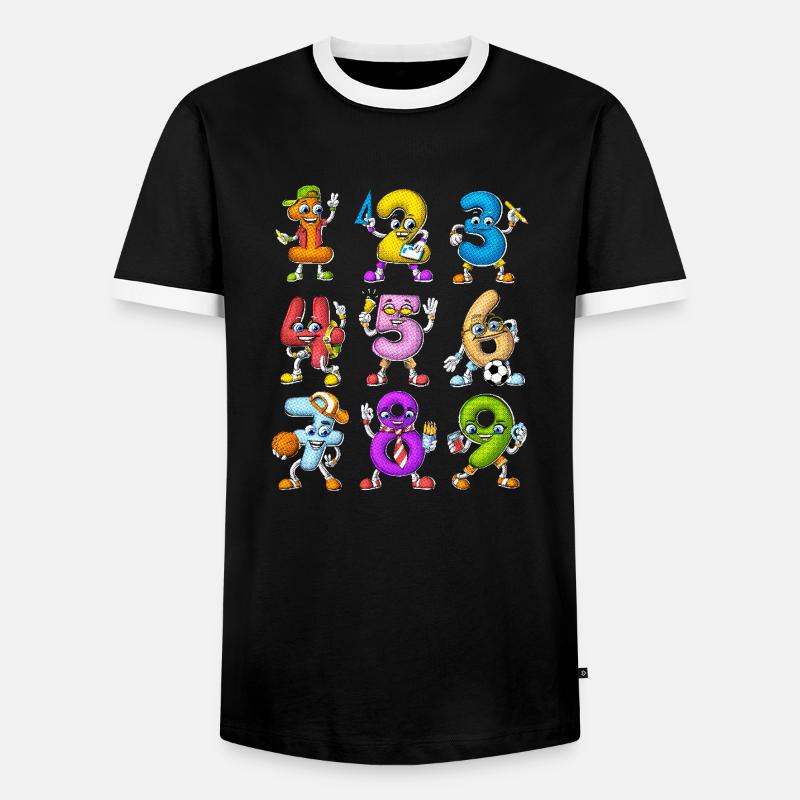 Math Numbers - Men's Ringer Shirt - black/white