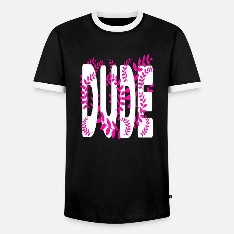 Hawaii stil text Dude - Männer Kontrast-T-Shirt - Schwarz/Weiß