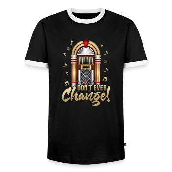 Don't Ever Change Retro Music Machine Jukebox - Männer Kontrast-T-Shirt - Schwarz/Weiß - Vorne - AI Model Female 172 light (172cm) & AI Model Male 178 light (178cm)