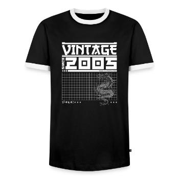 Dragon Spirit since 2005 - 20th Birthday Samurai - T-shirt contrasté Homme - noir/blanc - Devant - AI Model Female 172 light (172cm) & AI Model Male 178 light (178cm)