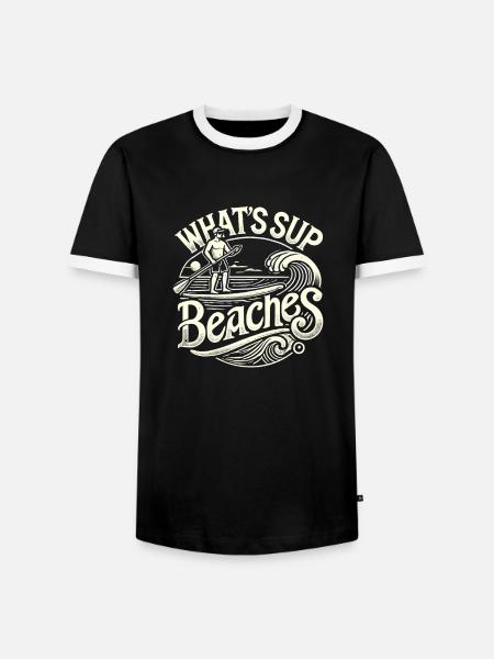 Was ist SUP Strände - Männer Kontrast-T-Shirt - Schwarz/Weiß