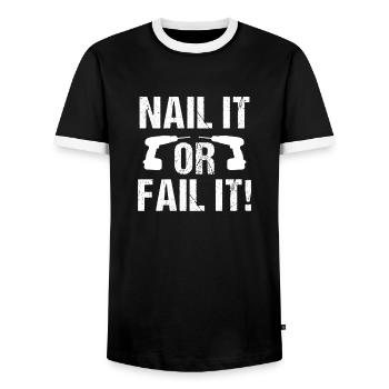 Zimmermann Schreiner Sägen Handwerker Sprüche - Männer Kontrast-T-Shirt - Schwarz/Weiß - Vorne - AI Model Female 172 light (172cm) & AI Model Male 178 light (178cm)