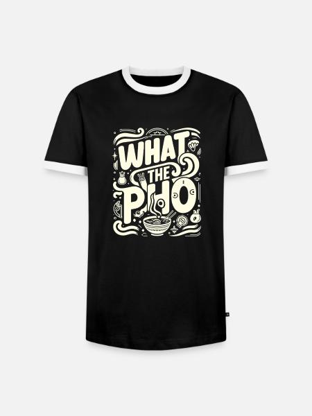 Was die Pho - Männer Kontrast-T-Shirt - Schwarz/Weiß