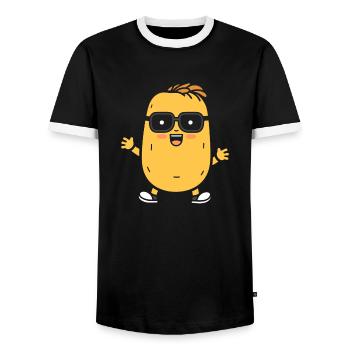 Patate - T-shirt contrasté Homme - noir/blanc - Devant - AI Model Female 172 light (172cm) & AI Model Male 178 light (178cm)