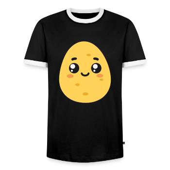 Patate - T-shirt contrasté Homme - noir/blanc - Devant - AI Model Female 172 light (172cm) & AI Model Male 178 light (178cm)