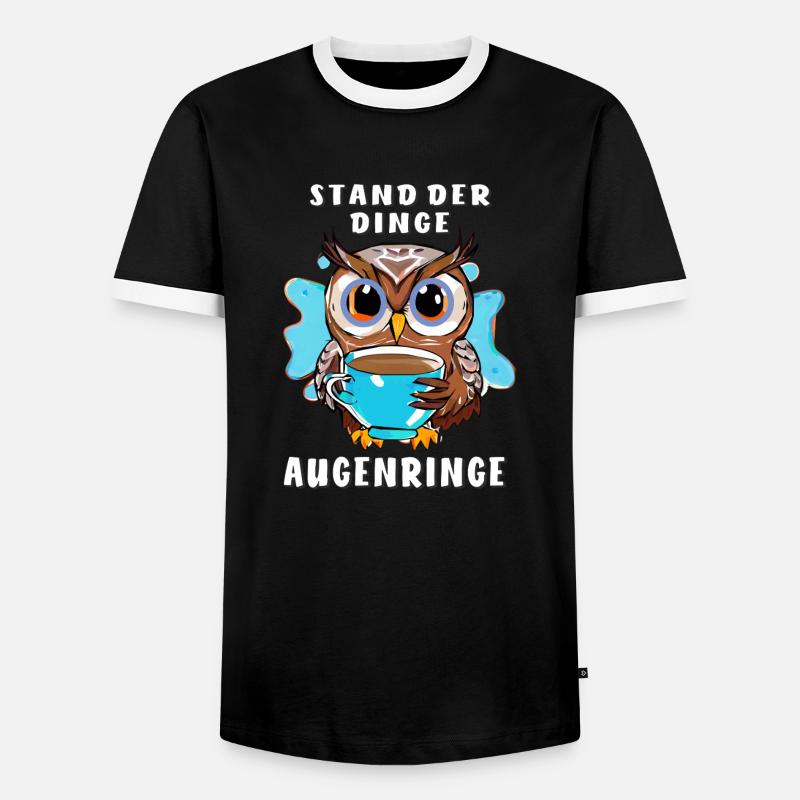 EULE STAND DER DINGE AUGENRINGE - Männer Kontrast-T-Shirt - Schwarz/Weiß