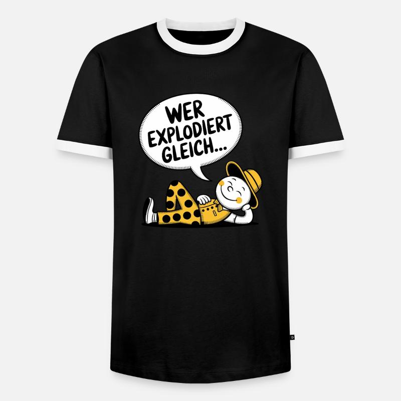 WHO'S ABOUT TO EXPLODE - Men's Ringer Shirt - black/white