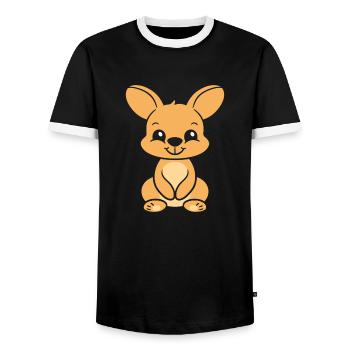 Wallaby - Männer Kontrast-T-Shirt - Schwarz/Weiß - Vorne - AI Model Female 172 light (172cm) & AI Model Male 178 light (178cm)
