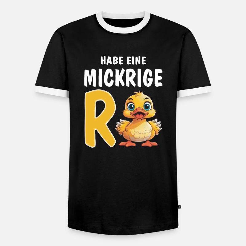 HABE EINE MICKRIGE RENTE - Männer Kontrast-T-Shirt - Schwarz/Weiß
