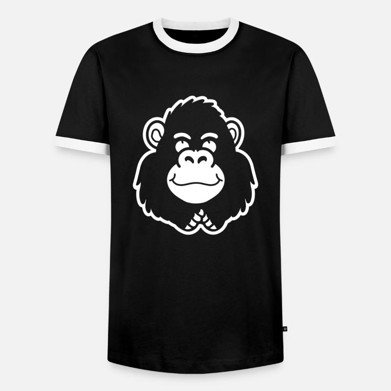 Gorilla - Männer Kontrast-T-Shirt - Schwarz/Weiß