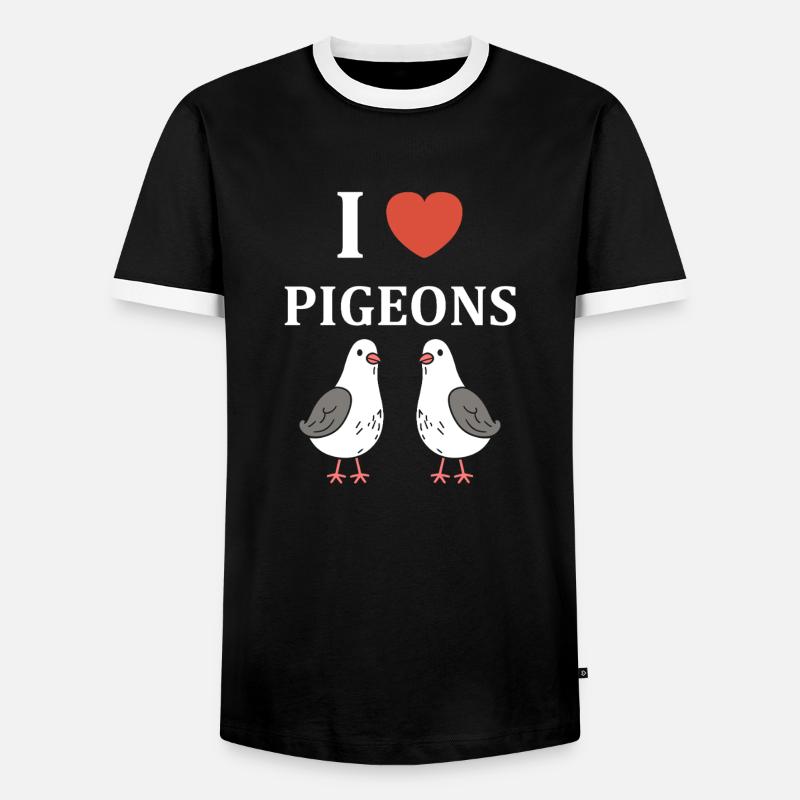 Taube - Männer Kontrast-T-Shirt - Schwarz/Weiß