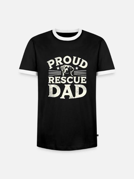 Stolzer Rettungs-Papa - Männer Kontrast-T-Shirt - Schwarz/Weiß